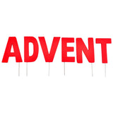 Abi décoration Bouchons lettres de Noël Avent rouge 8 cm | 24 pièces
