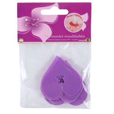 Clips de fermeture forme coeur violet 5 cm 12 pièces | 48 pièces