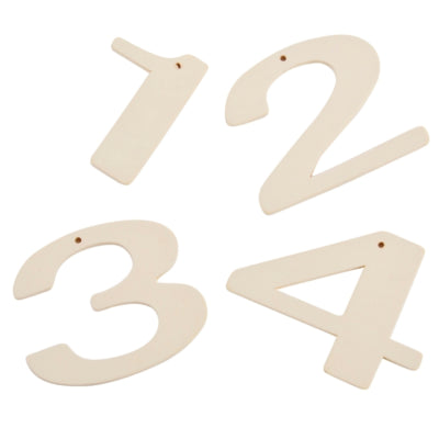 Lettres décoratives 1,2,3,4 crème 6 cm | 24 pièces