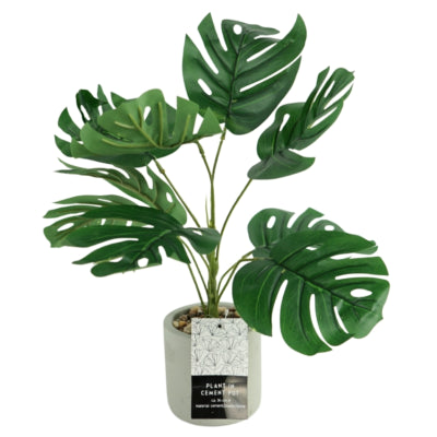 Plante artificielle en pot en ciment 40 cm 3 assortis | 6 pièces