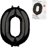 Amscan ballon en aluminium numéro 0 noir 66 cm | 40 pièces