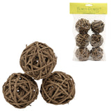 Boules de décoration en osier marron 6 cm 6 pièces | 18 pièces