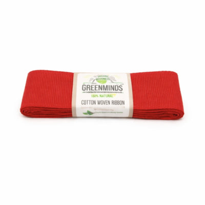 Ruban Greenminds coton rouge 2 m | 48 pièces
