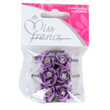 Pince avec fleur violet 2,5 cm lot de 6 | 24 pièces
