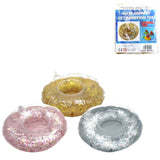 Porte-gobelet gonflable donut pailleté 22 cm 3 assortis | 24 pièces