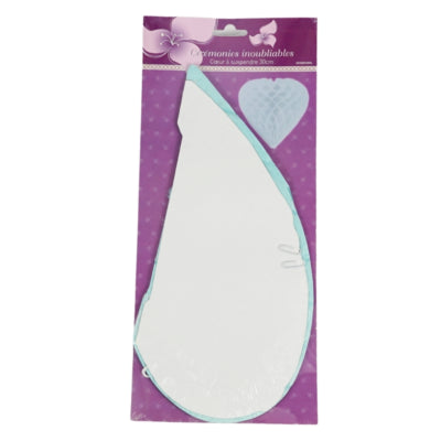 Coeur en nid d'abeille bleu 30 cm | 24 pièces