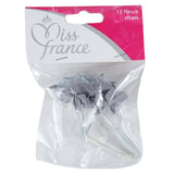 Miss France fleurs en satin avec strass gris 13 cm 12 pièces | 24 pièces