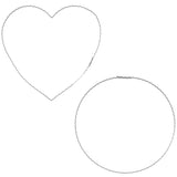 Stern fabrik décoration bague coeur couleur argent 20 cm 2 assortis | 30 pièces