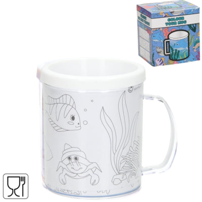 Colorez votre propre tasse d'animaux marins 250 ml | 36 pièces