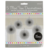 Amscan éventails décoratifs couleur argent 15 cm lot de 5 | 24 pièces
