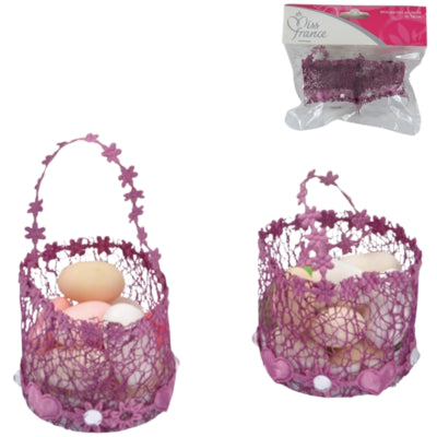 Mini paniers d'emballage cadeau violet 10 cm 2 pièces | 24 pièces