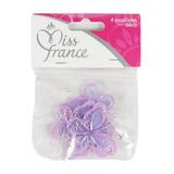 Papillon déco violet 4 cm lot de 4 | 24 pièces
