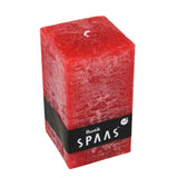 Spaas (r) bougie pilier rustique carré rouge 7 x 13 cm | 6 pièces