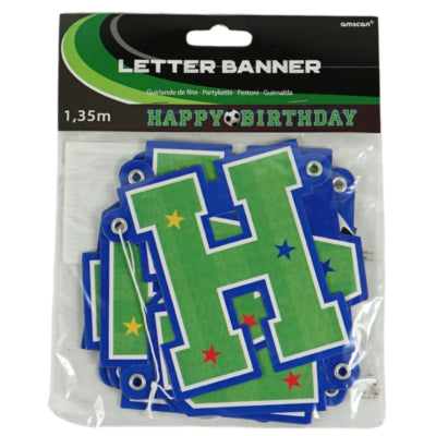 Amscan guirlande de lettres joyeux anniversaire football 135 cm | 24 pièces