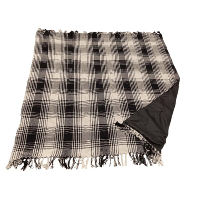 Prenez un plaid pique-nique polyback noir et blanc 160 x 160 cm | 10 pièces