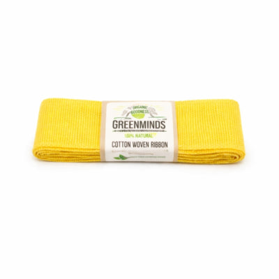 Ruban Greenminds coton jaune 2 m | 48 pièces
