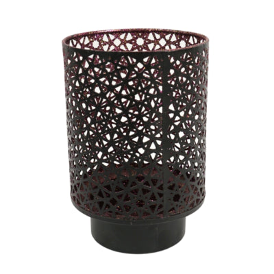 Lanterne Casablanca noir violet 20 cm | 4 pièces