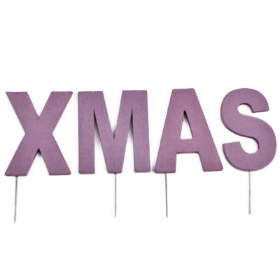 Abi décoration lettres de Noël bouchons Noël violet 8 cm | 24 pièces