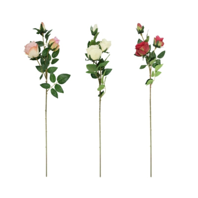No brand roses de fleurs artificielles 79 cm 3 assorties | 4 pièces
