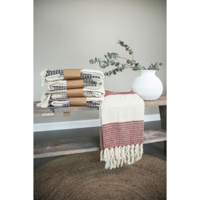 Prenez un plaid 12 coton recyclé noir 130 x 180 cm | 12 pièces