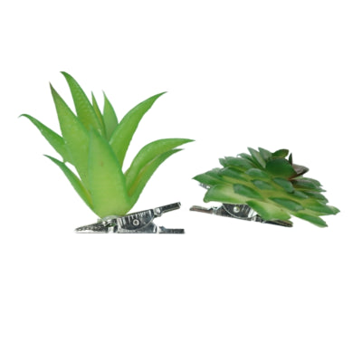 Plante succulente artificielle sur pince vert 6,5 cm 2 assortis | 36 pièces