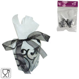 Emballage cadeau noir 5 cm lot de 6 | 24 pièces