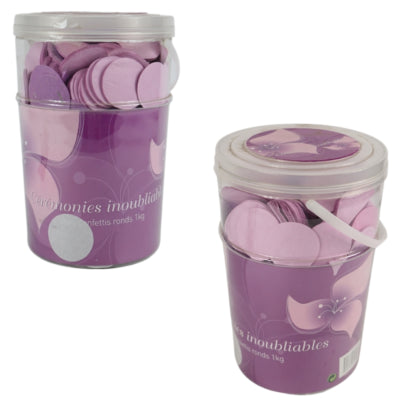 Confettis en seau de nuances roses 1 kg | 8 pièces