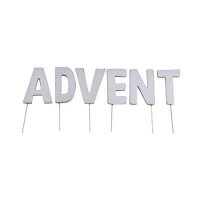 Abi décoration Bouchons lettres de Noël Avent argenté 5 cm | 24 pièces