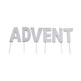 Abi décoration Bouchons lettres de Noël Avent argenté 5 cm | 24 pièces