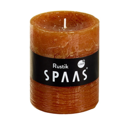 Spaas (r) bougie pilier rustique marron cannelle 7 x 8 cm | 16 pièces