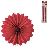 Decoratieve waaier bordeaux 60 cm | 24 stuks