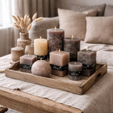 Spaas (r) bougie pilier rustique carré taupe 10 x 10 cm | 6 pièces
