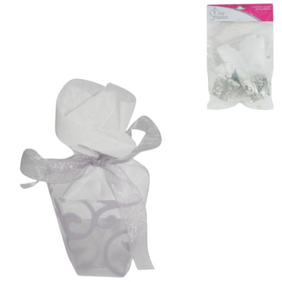 Emballage cadeau Miss France gris 5 cm lot de 6 | 24 pièces