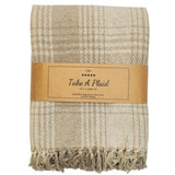 Prends un plaid pique-nique polyback beige blanc 160 x 160 cm | 10 pièces