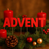 Abi décoration Bouchons lettres de Noël Avent argenté 5 cm | 24 pièces