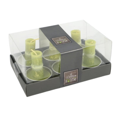 Bougies chauffe-plat bambou vert 5 cm 6 pièces | 24 pièces