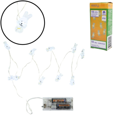 Chaîne lumineuse lapins LED sur batterie 120 cm | 25 pièces