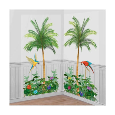Amscan affiche de décoration murale tropicale 165 cm lot de 2 | 18 pièces
