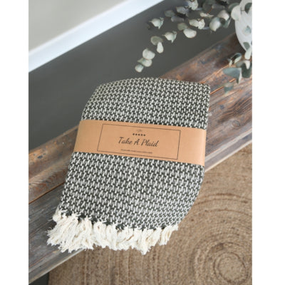 Prenez un plaid 35 coton recyclé vert armée 130 x 180 cm | 16 pièces