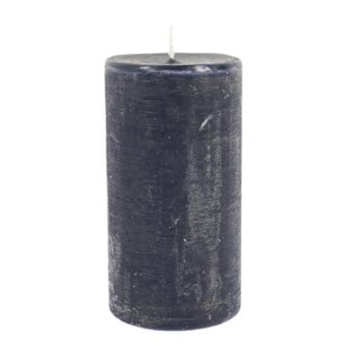 Bougie pilier Gala rustique bleu foncé 8 x 15 cm | 6 pièces