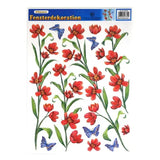 Autocollant de fenêtre fleurs 42 cm 4 assortis | 50 pièces