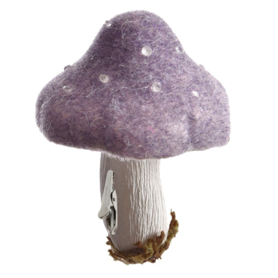 Champignon sur pince feutre violet 13,5 cm | 12 pièces