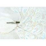 Paon sur pince paillettes blanc 18 cm | 12 pièces