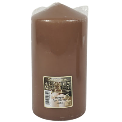 Bougie pilier Gala marron foncé 10 x 20 cm | 6 pièces