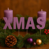 Abi décoration Bouchons de lettre de Noël crème de Noël 5 cm | 24 pièces