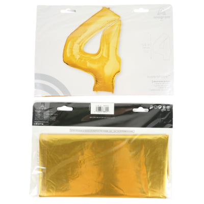 Amscan ballon en aluminium jumbo numéro 4 couleur or 137 cm | 36 pièces