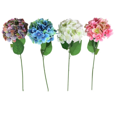 Hortensia fleur artificielle 54 cm 4 assortis | 24 pièces