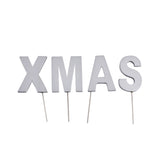 Abi décoration Bouchons de lettre de Noël Noël couleur argent 5 cm | 24 pièces