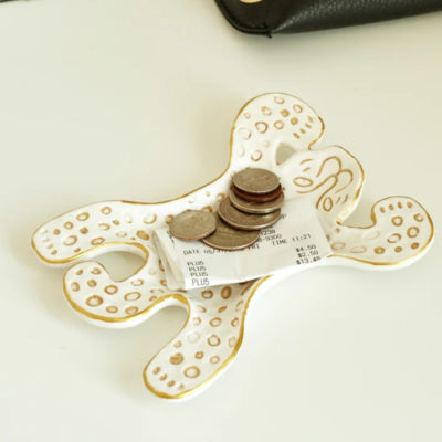 Bol décoratif léopard blanc 13cm