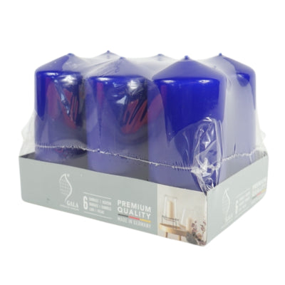 Bougies pilier Gala bleues 5,8 x 12,5 cm 6 pièces | 4 pièces